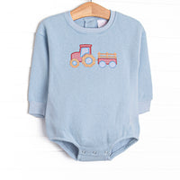 Tilling Tractors Applique Sweatshirt Bubble, Blue