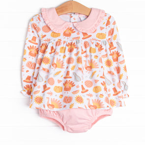 Thanksgiving Favorites Diaper Set, Pink