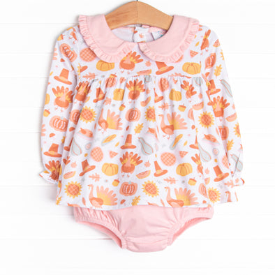 Thanksgiving Favorites Diaper Set, Pink