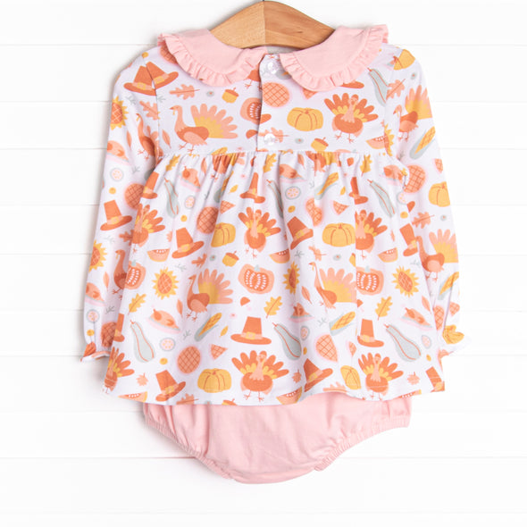 Thanksgiving Favorites Diaper Set, Pink