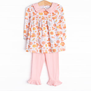 Thanksgiving Favorites Ruffle Legging Set, Pink