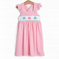 Pearl of the Sea Smocked Dress, Pink