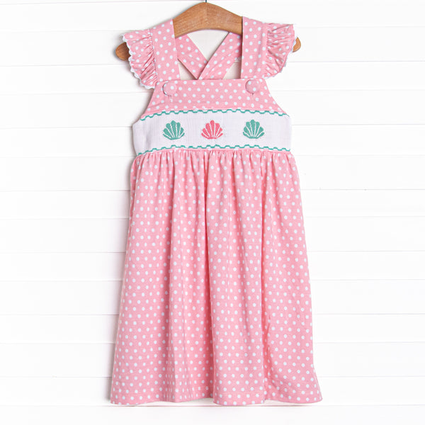 Pearl of the Sea Smocked Dress, Pink