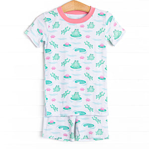 Saltwater Sirens Bamboo Pajama Short Set, Purple