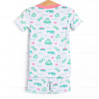 Little Leap Frog Bamboo Pajama Short Set, Pink