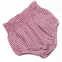 Berry Sweet Gingham Smocked Diaper Set, Purple