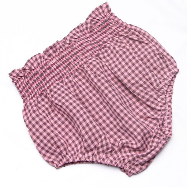 Berry Sweet Gingham Smocked Diaper Set, Purple