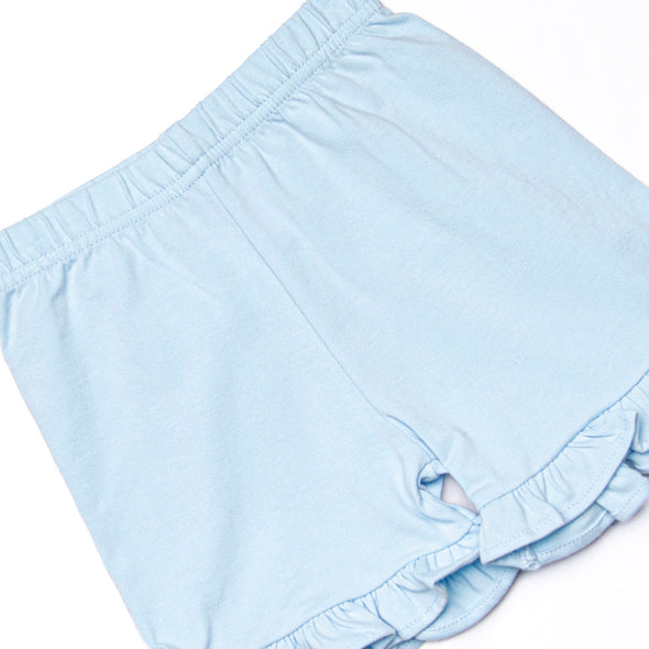 Cape Cod Catch Applique Ruffle Short Set, Blue
