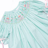 Egg-stra Special Sunday Smocked Diaper Set, Mint