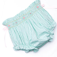 Egg-stra Special Sunday Smocked Diaper Set, Mint