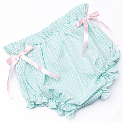 Egg-stra Special Sunday Smocked Diaper Set, Mint