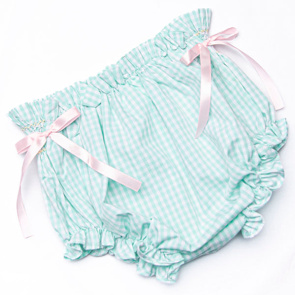 Egg-stra Special Sunday Smocked Diaper Set, Mint