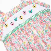 Garden Flutters Smocked Dress, Pink