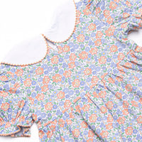 Drenched in Dahlias Collared Diaper Set, Blue
