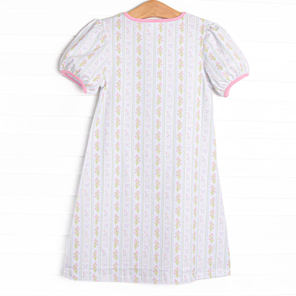 Rabbits and Ribbons Dress, Pink