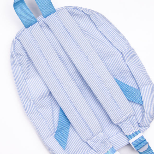Classroom Carryall Backpack, Blue Seersucker