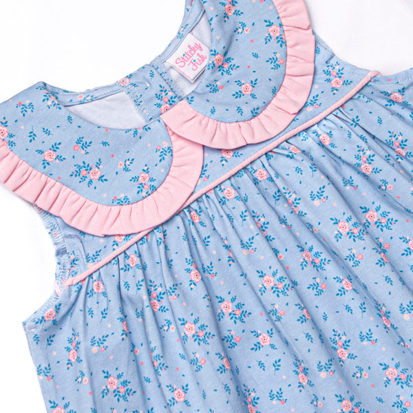 Blue Magnolia Collared Dress, Blue