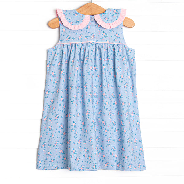 Blue Magnolia Collared Dress, Blue