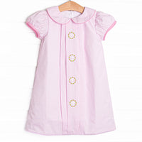 He is Risen Embroidered Dress, Light Pink