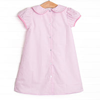 He is Risen Embroidered Dress, Light Pink