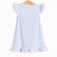 Float and Fly Applique Dress, Blue