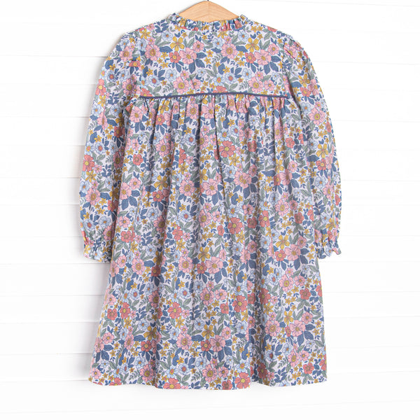 Bleu: Ellis Smocked Long Sleeve Dress, Navy Floral