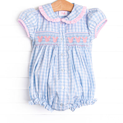 Memories Made Smocked Girl Bubble, Blue