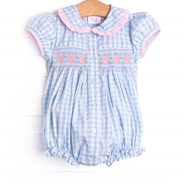Memories Made Smocked Girl Bubble, Blue