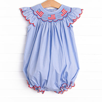 Prideful Banner Smocked Bubble, Blue
