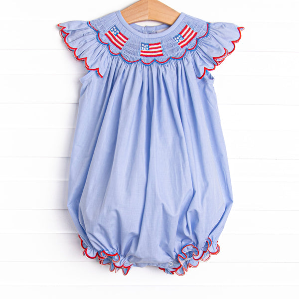 Prideful Banner Smocked Bubble, Blue