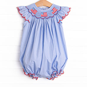 Prideful Banner Smocked Bubble, Blue