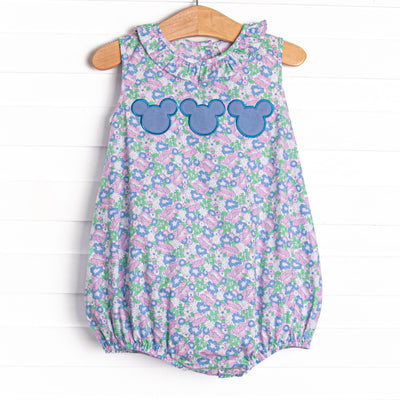 Floral Fairytale Trio Applique Bubble, Blue