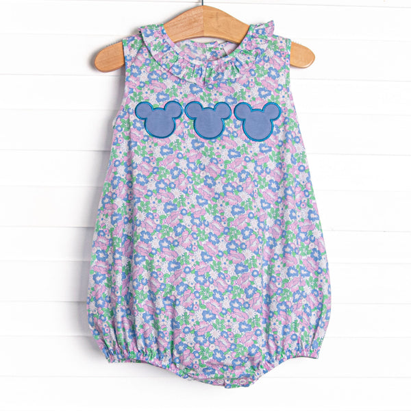 Floral Fairytale Trio Applique Bubble, Blue