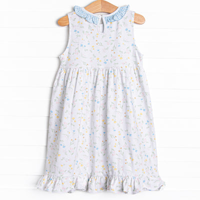 Penelope Petals Sleeveless Dress, Blue