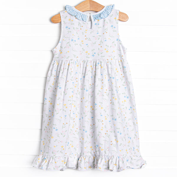 Penelope Petals Sleeveless Dress, Blue