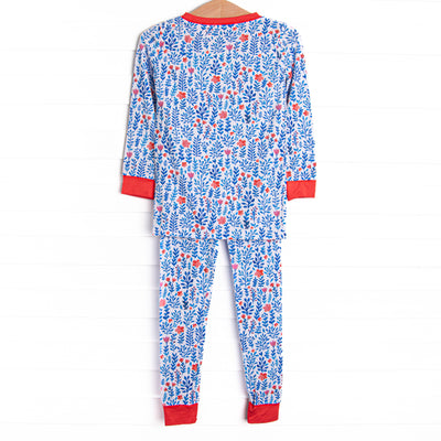 Freedom Fields Bamboo Pajama Set, Blue