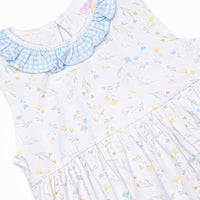 Penelope Petals Sleeveless Dress, Blue