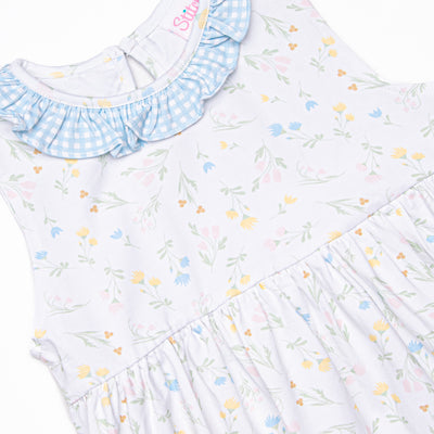 Penelope Petals Sleeveless Dress, Blue