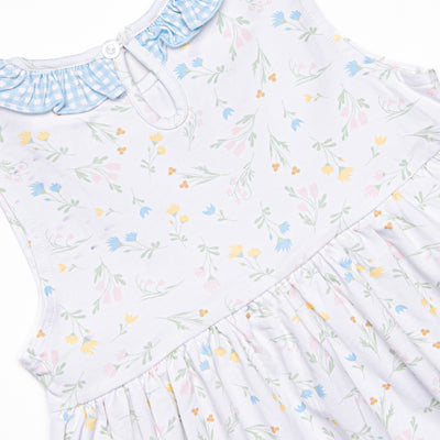 Penelope Petals Sleeveless Dress, Blue