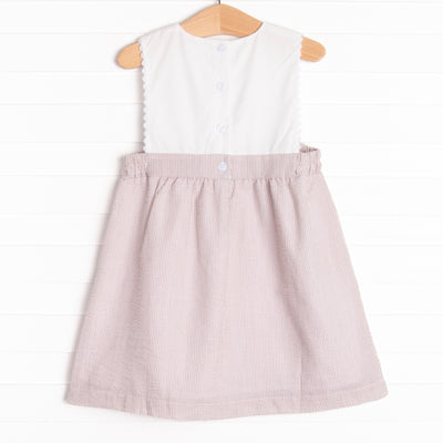 Sand Dollar Summer Embroidered Dress, Tan
