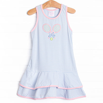 Serve's Up Applique Tennis Dress, Blue