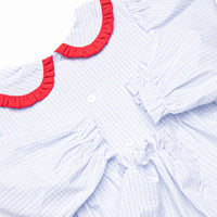 Back at the Farm Smocked Romper, Blue