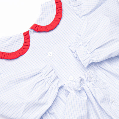 Back at the Farm Smocked Romper, Blue