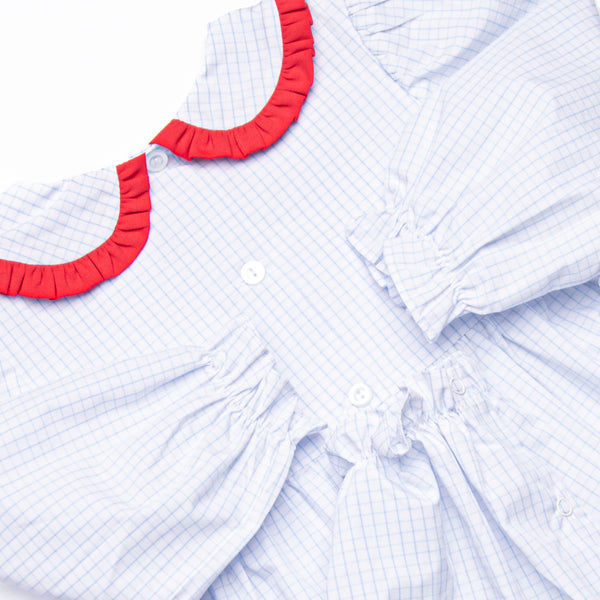 Back at the Farm Smocked Romper, Blue