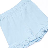 Bonnie Ruffle Short Set, Light Blue and Red Stripe