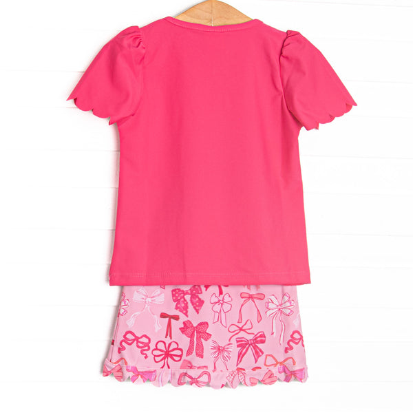 Match Point Pink Tennis Skirt Set, Pink
