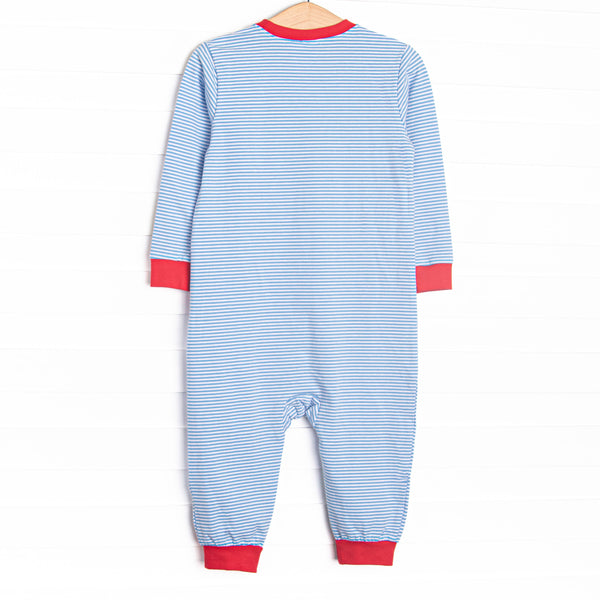 Fire Station Squad Applique Romper, Blue