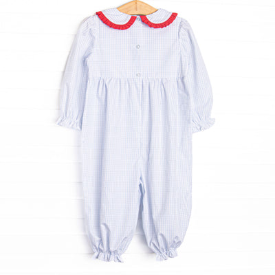 Back at the Farm Smocked Romper, Blue