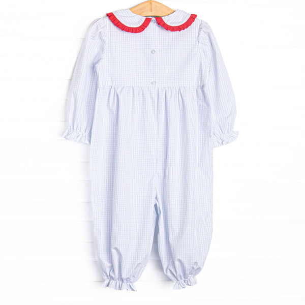 Back at the Farm Smocked Romper, Blue
