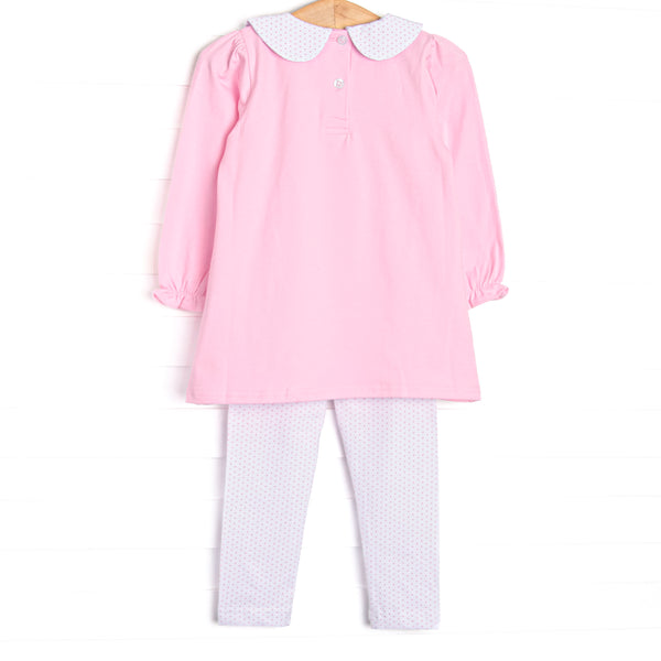 Bitty Dot Basic Legging Set, Pink